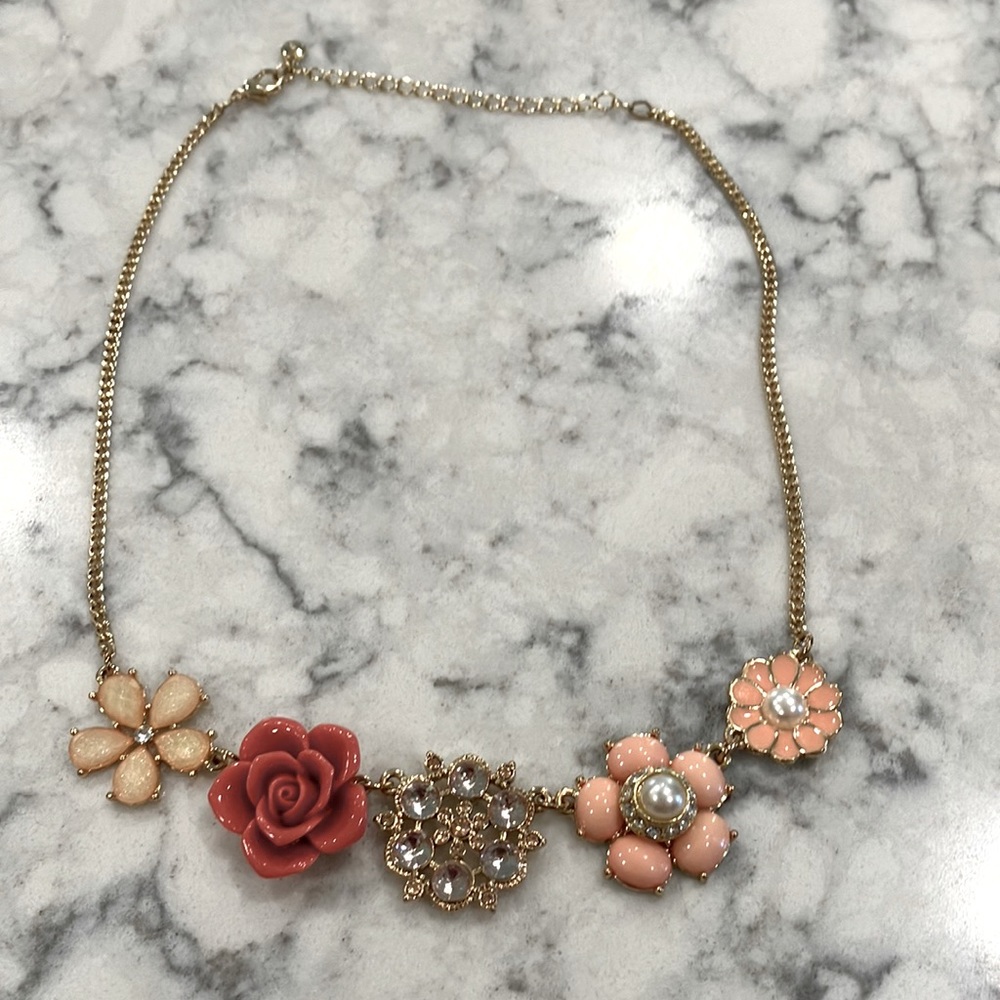 LC Lauren Conrad statement floral necklace